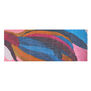 A multicoloured scarf with an abstract pattern.